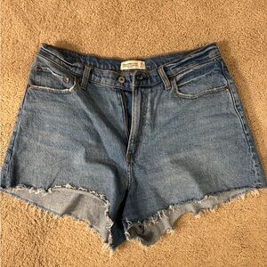 Abercrombie & Fitch The 90s Relaxes Cutoff Shorts in Blue